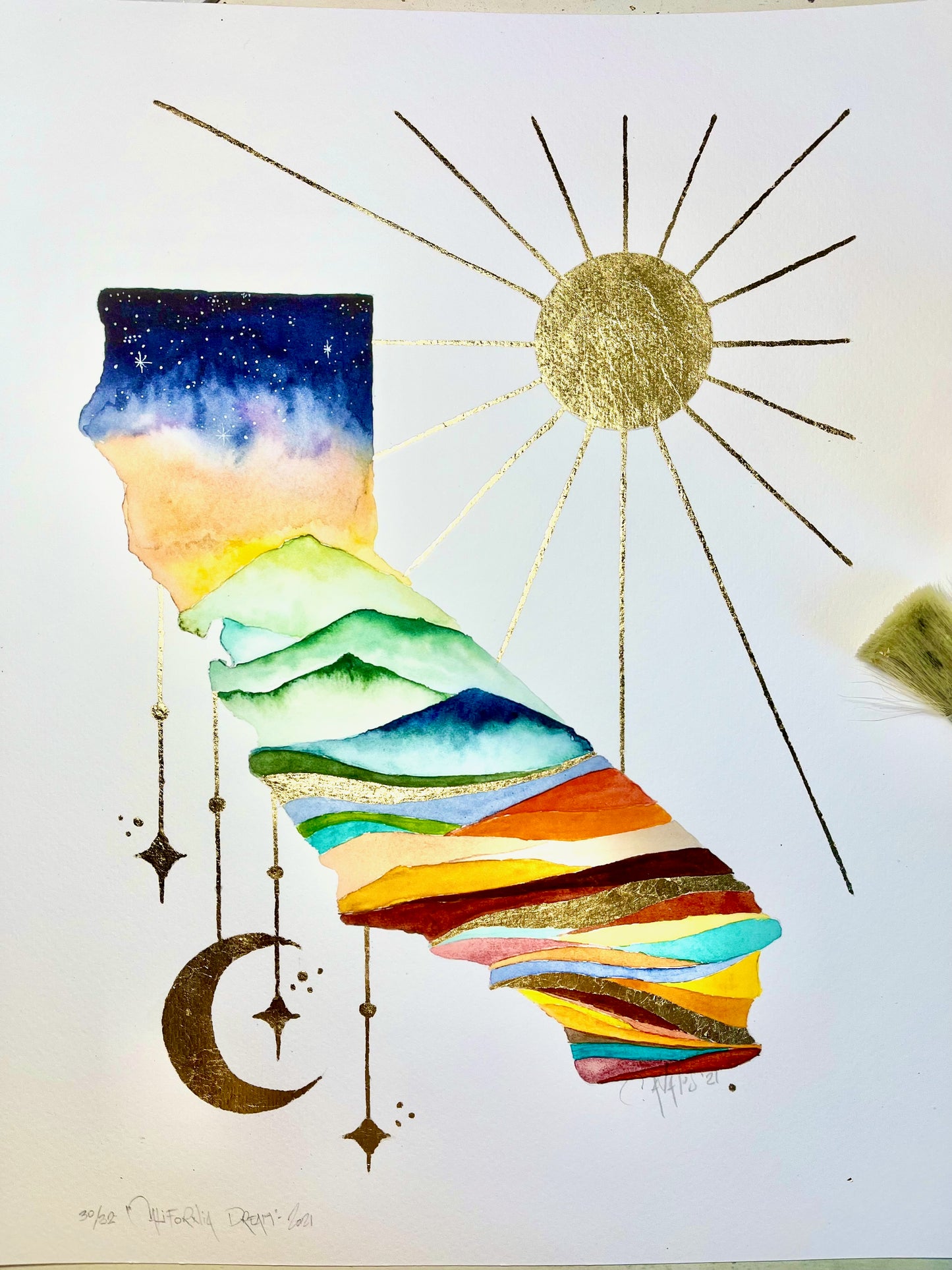 California Dream - Gilded Gicleé Print