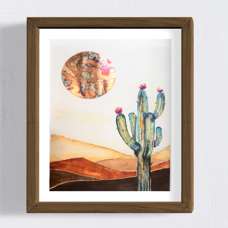 Saguaro Sun Gilded Gicleé Print