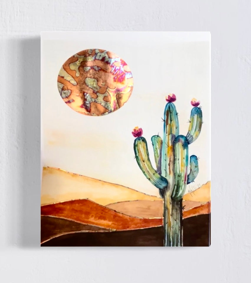 Saguaro Sun Gilded Gicleé Print